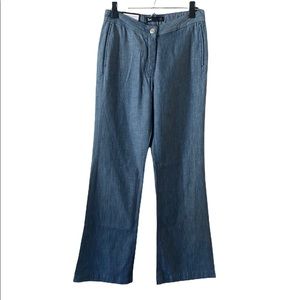 3x1 NYC Wide Leg Chambray Jean Pant Cotton Blue Gabardine Twill Size 26 NWT